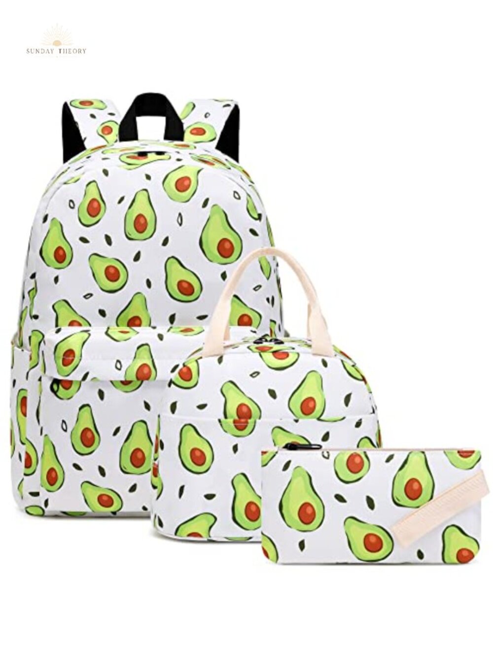 Girls Backpack Set with Lunch Bag and Pencil Case, 3-in-1 School Bookbag